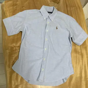 Ralph Lauren 라이트 블루 버튼 다운 셔츠 반팔 여성용 S