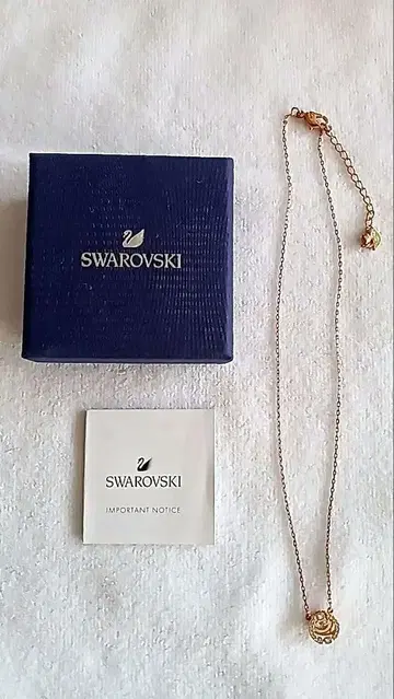 SWAROVSKI 스와로브스키 파베 목걸이 박스 포함 골드