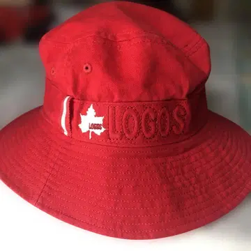 빨간색 LOGOS 자수 버킷햇