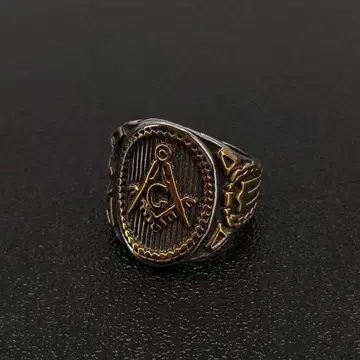 프리메이슨 빈티지 골드 실버 반지 13호