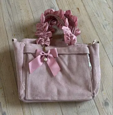 자카마트 A4 이타백 프릴 토트백 핑크
