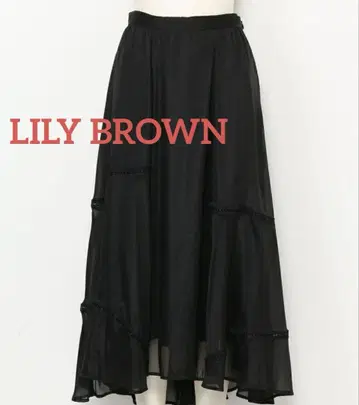 LILY BROWN 릴리브라운 레이스 절개 미디엄 스커트