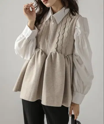 프론트 스캘럽 페플럼 베스트 AMELY L 사이즈