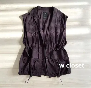 W closet 오픈 카라 밀리터리 베스트