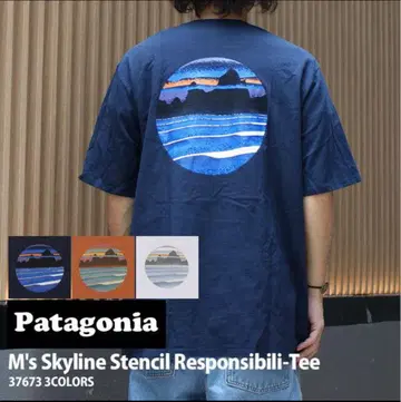 Patagonia M's Skyline Stencil 티셔츠 네이비