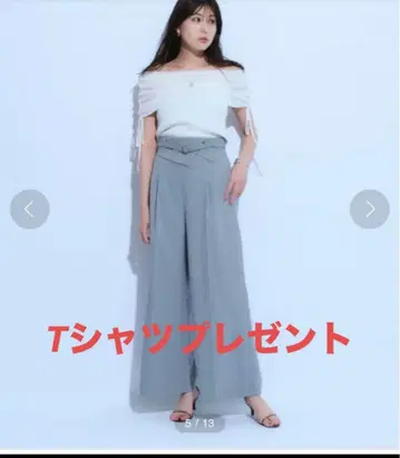 기간 한정 가격 T셔츠 증정 Mystrada 롤업 와이드 팬츠