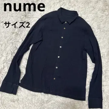 [ 새상품급 ] nume 다크 블루 긴팔 셔츠 코튼 100% 사이즈 2