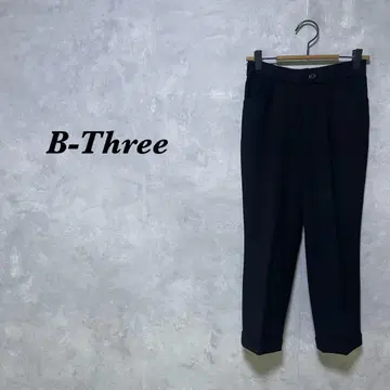 B-THREE 마법의 팬츠 슬랙스 크롭 블랙 S 3739