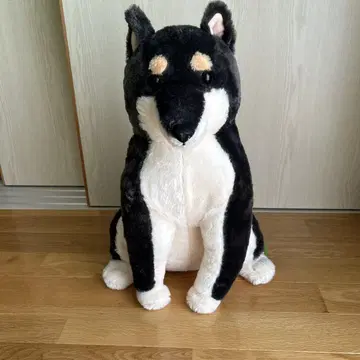 블랙 화이트 강아지 봉제 인형 빅