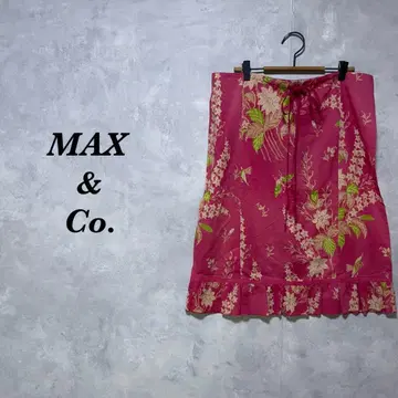 빅 사이즈 MAX&Co 스커트 종아리 기장 꽃무늬 멀티 컬러 3722