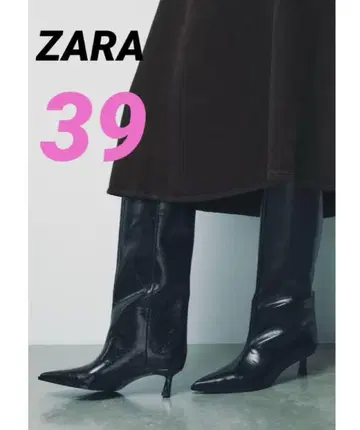 ZARA 키튼힐 부츠 롱 부츠