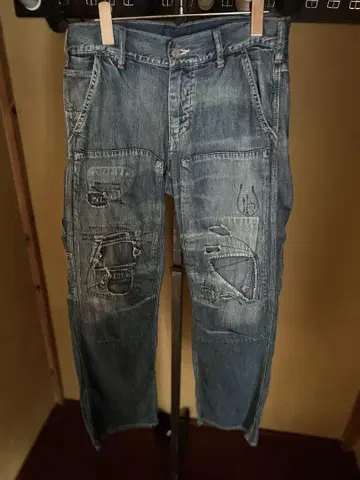 DENIM DUNGAREE 데님&던거리 페인터 팬츠 데미지 가공