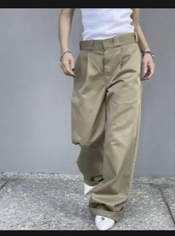 ok.soon x dickies 와이드 치노 팬츠 베이지 L