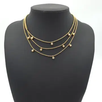 미사용급 Swarovski 스와로브스키 목걸이 크리스탈 골드