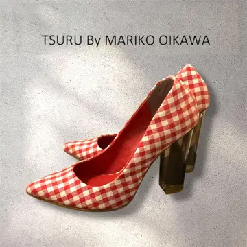 [ 새상품급 ] TSURU By MARIKO OIKAWA 체크 청키힐