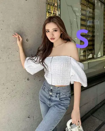 rady 트위드 오프숄더 상의 화이트 S 사이즈 잔여 1