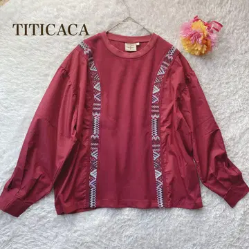티티카카 [Free] 버건디 긴팔 상의 캐주얼 넉넉한 스타일