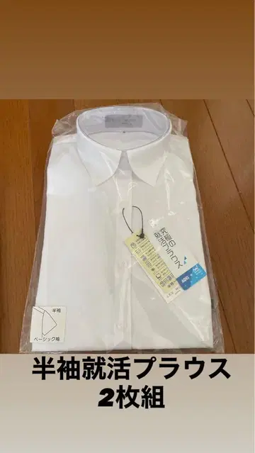 반팔 취업활동 블라우스 2매 세트 화이트