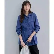 미사용 ICB [워셔블] 라미 코튼 보일 시어 셔츠