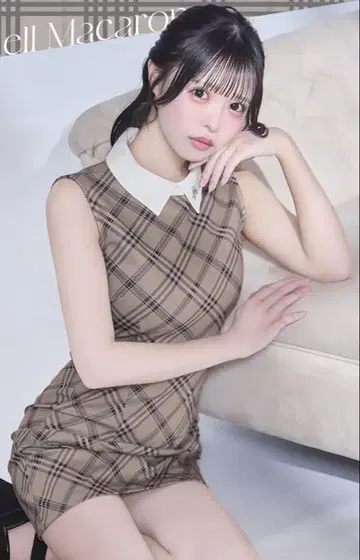 michellMacaron 체크 미니 원피스