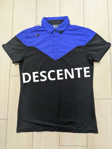 [DESCENTE] 골프웨어 피케 셔츠 속건성 경량 파랑 블랙
