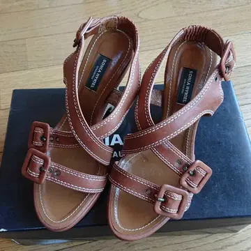 SONIA RYKIEL 브라운 스트랩 샌들 사이즈 S