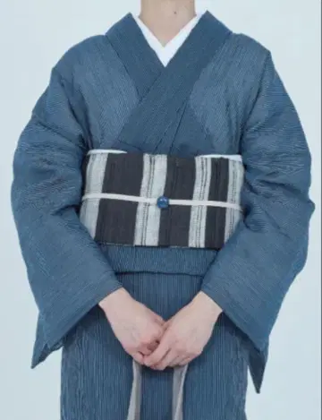 여름 나고야 오비 화이트 블랙 줄무늬 기모노 야마토 THE YARD