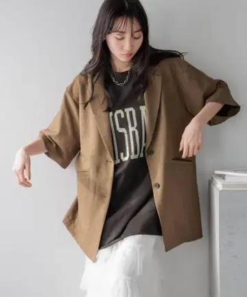 로리즈팜 바스켓 자켓 SS 브라운