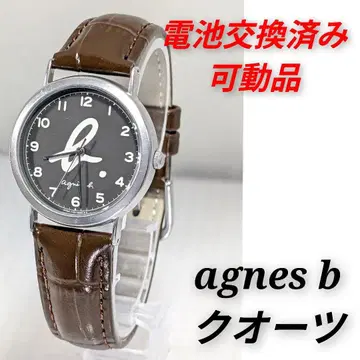 agnes b 쿼츠 남성용 배터리 벨트 교환 완료 작동품 P-01