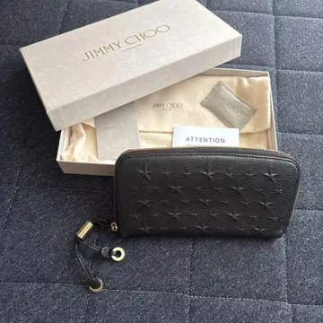 JIMMY CHOO 블랙 가죽 장지갑