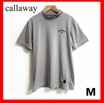 callaway 회색 반팔 M 모크넥 로고 스트레치 골프
