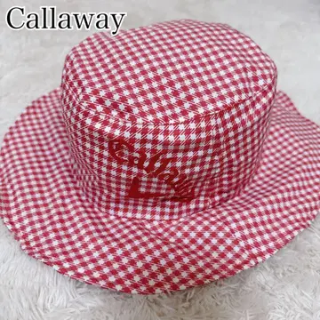 미사용 새상품 Callaway 여성용 레인 햇 레드 체크