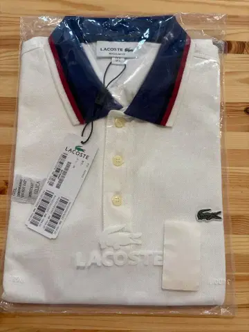 LACOSTE 화이트 피케 셔츠