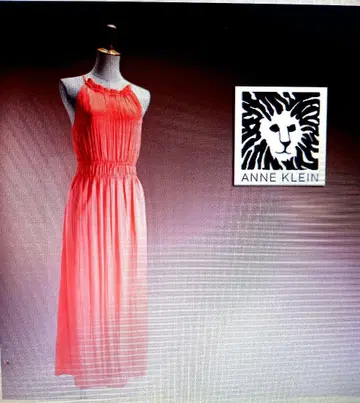 ANNE KLEIN 플리츠 맥시 드레스