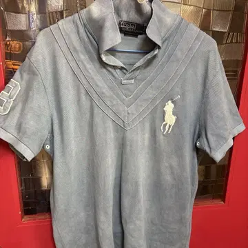 Ralph Lauren V넥 피케 셔츠 스카이블루 3