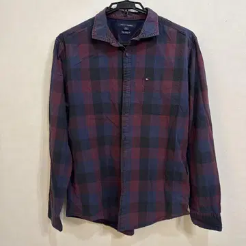 TOMMY HILFIGER 체크 무늬 긴팔 셔츠 L 사이즈