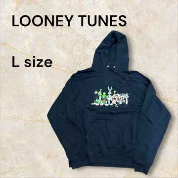 Looney Tunes 양면 프린트 후디 블랙 L 사이즈 빈티지