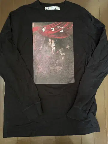 Off-White 아트 프린트 긴팔 티셔츠 L 블랙 (XL 정도)