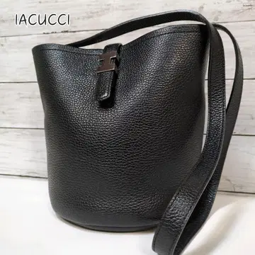 IACUCCI 테아 S CERVO 숄더백 버킷 주름 블랙