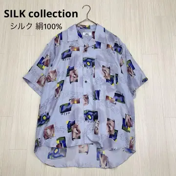 SILK collection 실크  100% 오픈 셔츠 M