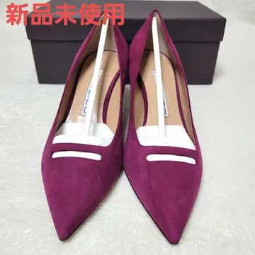 미사용 새상품 펠리코 스웨이드 펌프스 23.5cm 와인 컬러