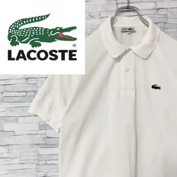 슈미즈라코스테 LACSTE 반팔 피케 셔츠 자수 와니 화이트