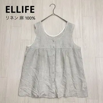 ELLIFE 에리페 린넨 100% 슬리브리스 블라우스 M