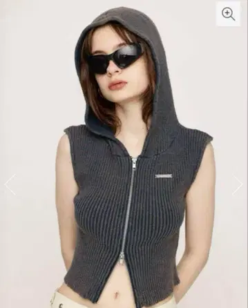 SLY FRONT ZIP BLEACH RIB 상의