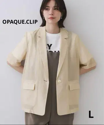 OPAQUE.CLIP 시어 하프 슬리브 테일러드 자켓