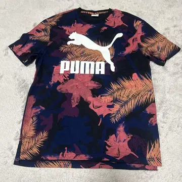PUMA 꽃 프린트 반팔 티셔츠 L 사이즈