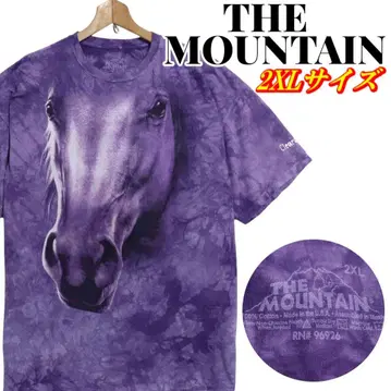 THE MOUNTAIN 애니멀 무늬 말 호스 타이다이 티셔츠 2XL