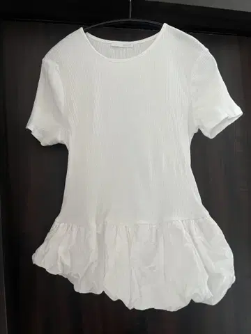 zara 페플럼 콤비 리브 T셔츠