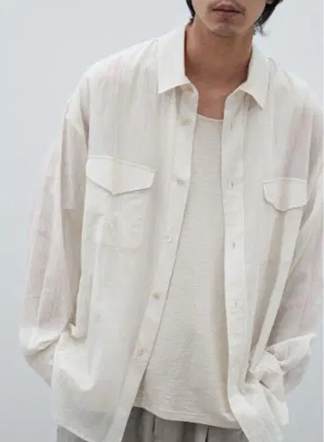 LIDNM WASHED VOILE SHEER SHIRT 화이트 M