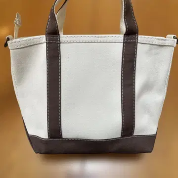 컨디션 최상 L.L.Bean 토트백 브라운 화이트 엘엘빈